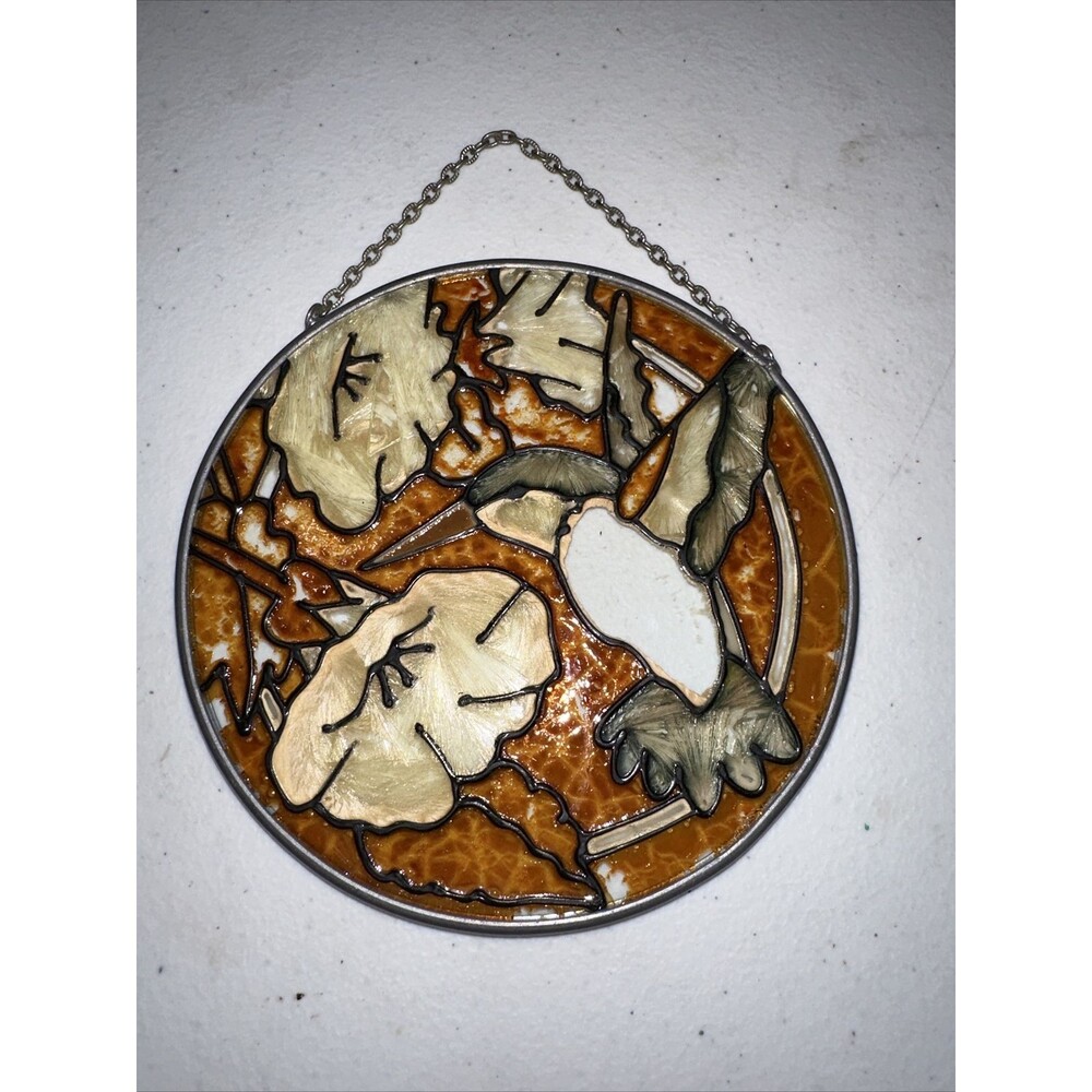 Vtg Amia Stained Glass Hummingbird Suncatcher Hanging Window Ornament Painted